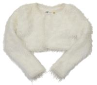Smetanové třpytivé chlupaté svetrové bolerko H&M