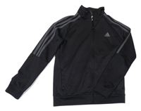 Černá sportovní propínací funkční mikina s logem Adidas