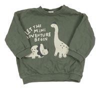 Khaki mikina s dinosaury H&M