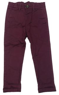 Vínové plátěné chino kalhoty zn. M&S
