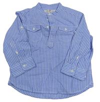 Modrá pruhovaná polo košile H&M