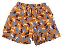 Oranžovo-modré plážové kraťasy s delfíny jakoo