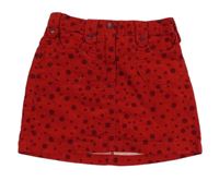 Červená puntíkatá sametová sukně H&M