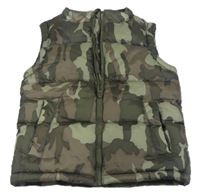 Khaki army šusťáková zateplená vesta Cherokee