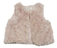 Světlerůžová kožešinová podšitá crop vesta H&M