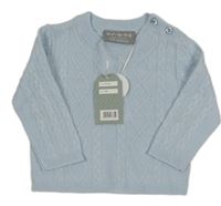 Nové - světlemodrý vzorovaný lehký svetr 