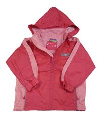 Růžová šusťáková jarní bunda s kapucí zn. Topolino