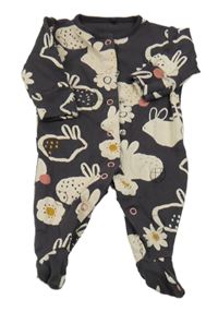 Tmavofialový overal s králíky n