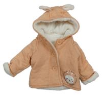 Meruňková zateplená mikina s králíkem a kapucí 