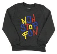 Tmavošedá mikina s nápisy PRIMARK