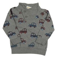 Šedá mikina s auty Topomini
