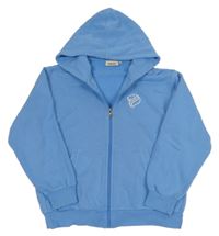 Modrá propínací mikina s kapucí 