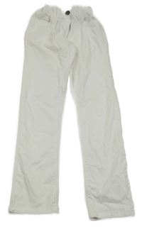 Bílé skinny plátěné kalhoty 