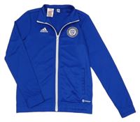 Safírová sportovní funkční propínací mikina s logem Adidas