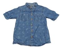 Modrá lehká riflová košile s palmami Rebel