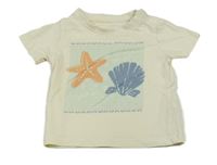 Smetanové tričko s mušlemi Primark