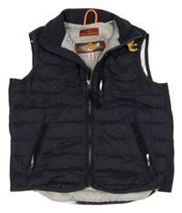 Tmavomodrá šusťáková lehce zateplená vesta