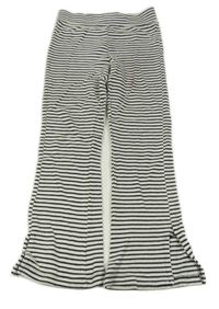 Bílo-černé pruhované úpletové flare kalhoty Primark