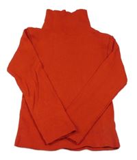 Červené žebrované triko s rolákem 