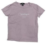 Lila tričko s nápisem New Look