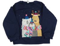 Tmavomodrá mikina se zvířátky Tu