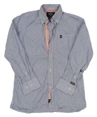 Modro-bílá pruhovaná/puntíkatá košile 