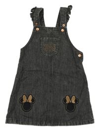 Šedé riflové laclové šaty s Minnie Disney