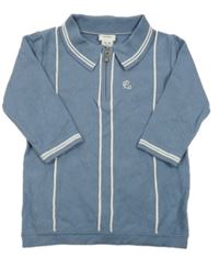Modré úpletové polo triko s výšivkou River Island