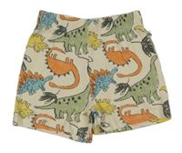 Smetanovo-barevné kraťasy s dinosaury 