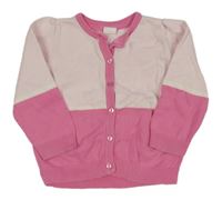 Růžovo-tmavorůžový propínací lehký svetr H&M
