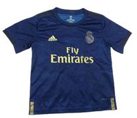 Tmavomodré vzorované fotbalové tričko - Real Madrid Adidas