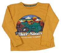 Oranžové triko s dinosaurem zn. Primark