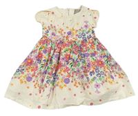 Krémovo-barevné květované plátěné šaty John Lewis