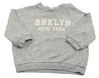 Šedá melírovaná mikina s nápisem H&M