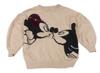Růžový svetr s Minnie a Mickeym C&A