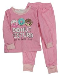 Růžové pyžamo s donuty a nápisem Shein