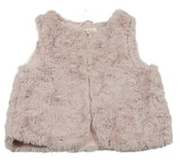 Růžová kožešinová podšitá vesta H&M