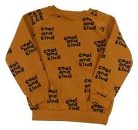 Okrová mikina s nápisy F&F