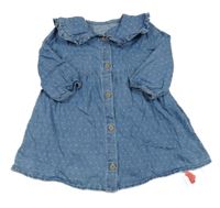 Nové - světlemodré lehké riflové puntíkaté šaty s límečkem Nutmeg