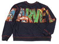 Tmavomodrá melírovaná mikina se superhrdiny George