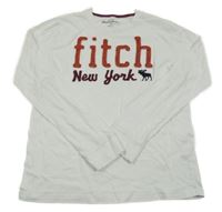 Bílé triko s logem Abercrombie&Fitch