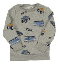 Šedá mikina s auty C&A