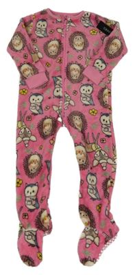 Nové - Růžový plyšový overal se zvířátky Dunnes Stores