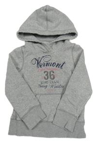 Šedá mikina s nápisem a kapucí H&M