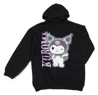 Černá oversize mikina s Kuromi a kapucí C&A