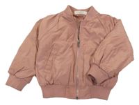 Růžový šusťákový zateplený bomber H&M