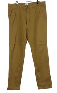 Pánské medové plátěné slim kalhoty Jack&Jones vel. 34/32