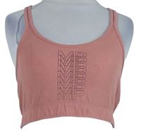 Dámský světlerezavý sportovní crop top s logem My Protein 