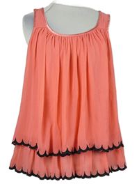 Dámský korálový šifonový top s volánky H&M