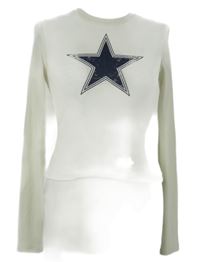 Dámské smetanové žebrované crop triko s hvězdou FB Sister 